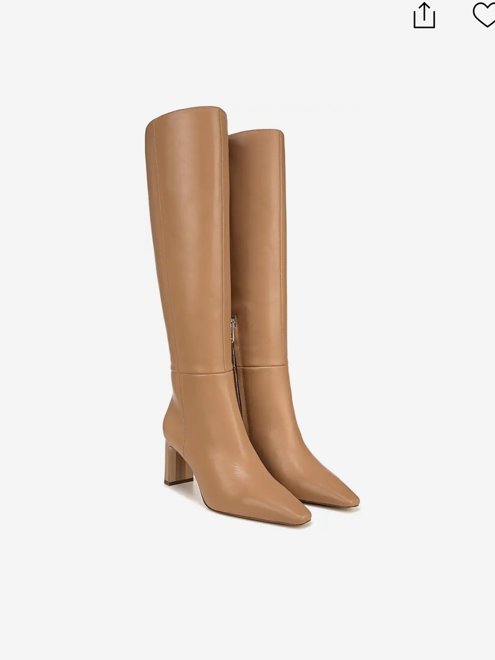 Sam Edelman Tall Tan Leather Knee-High Block Heel Boots